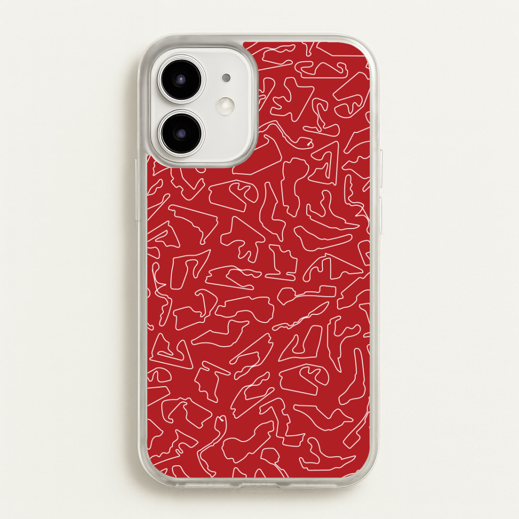 Track Outlines Red Phone Case