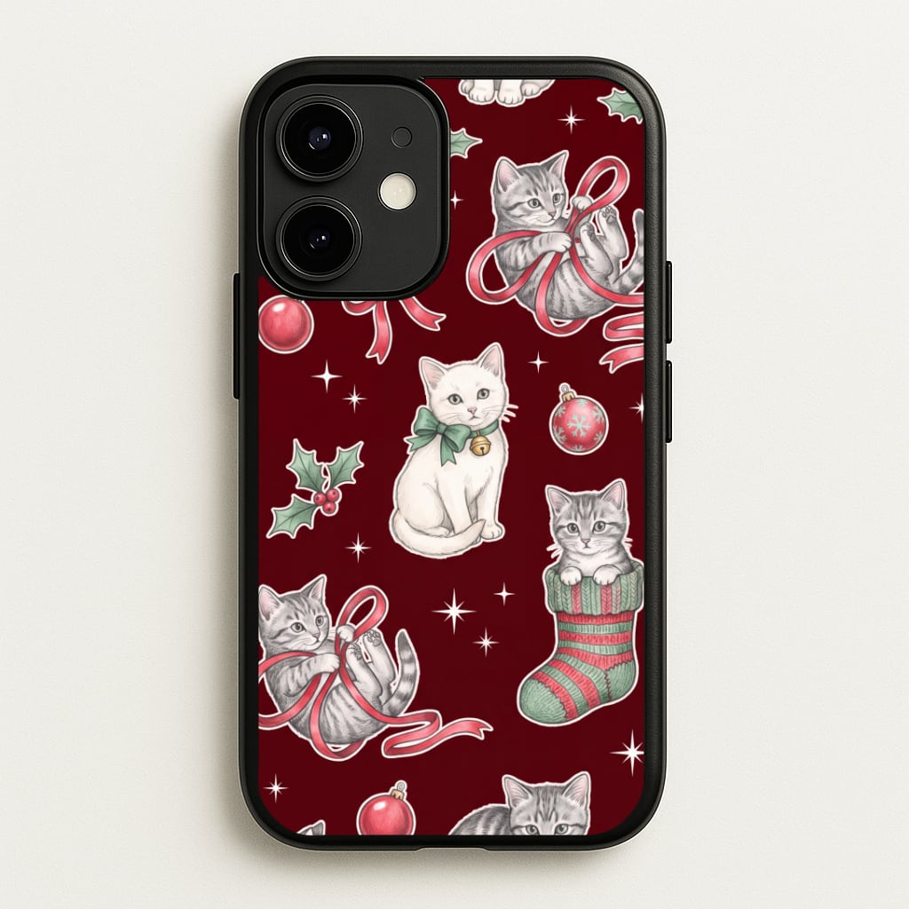 Festive Tabby Kittens Phone Case
