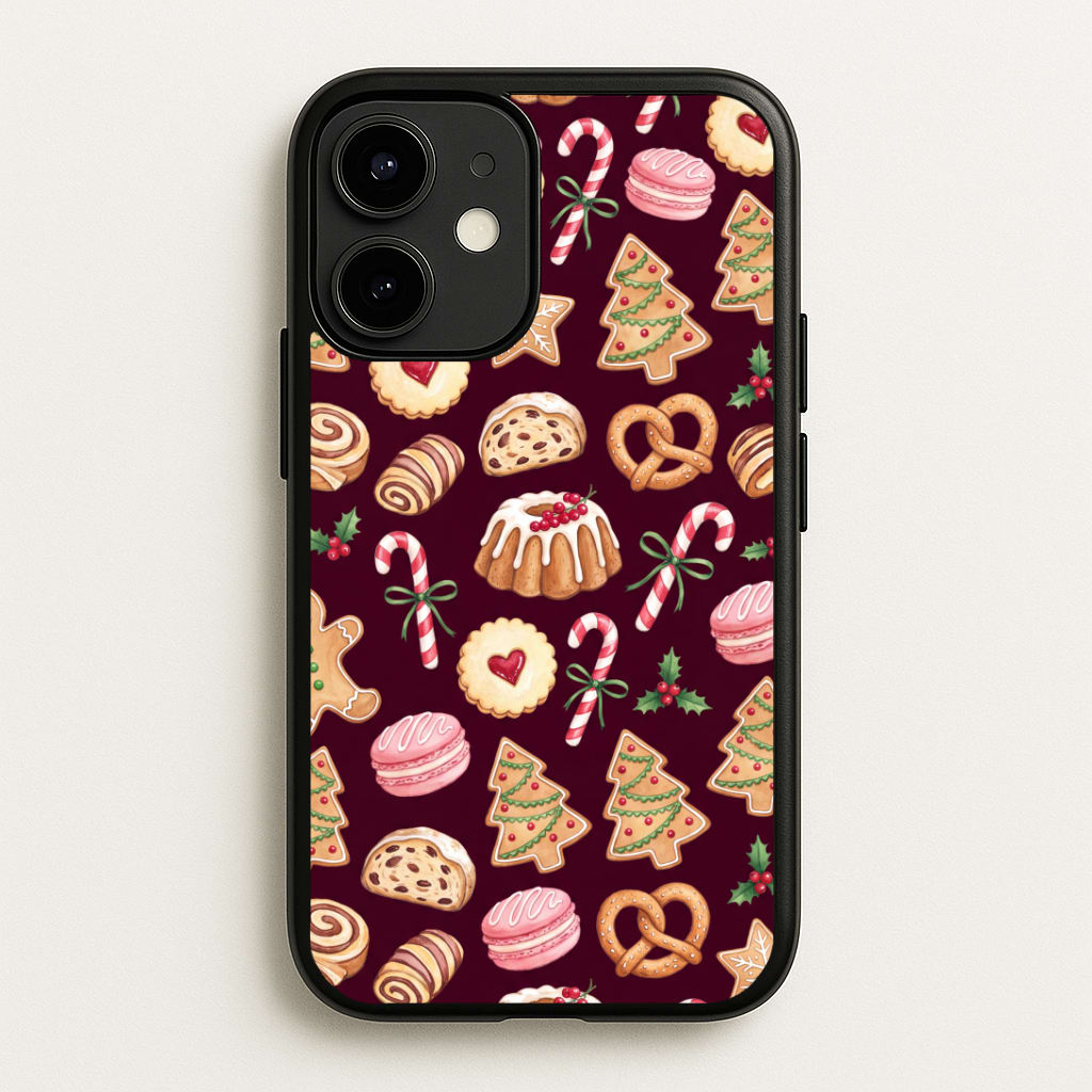 Christmas Bakery Burgundy Phone Case