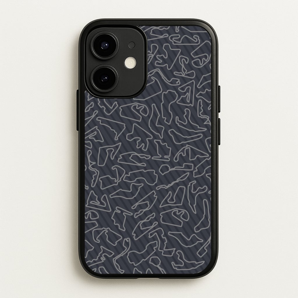 Track Outlines Gray Phone Case