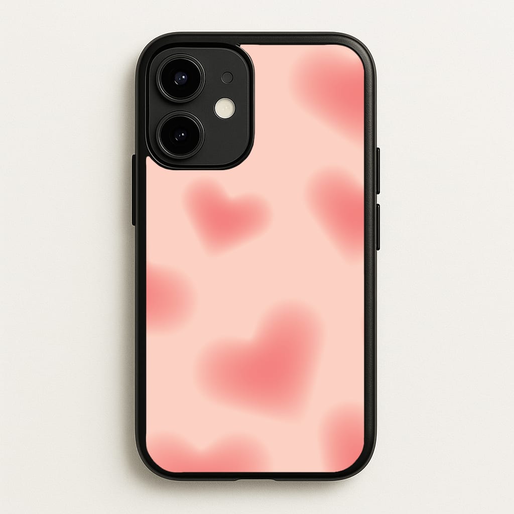 Gradient Red Hearts Pattern Phone Case