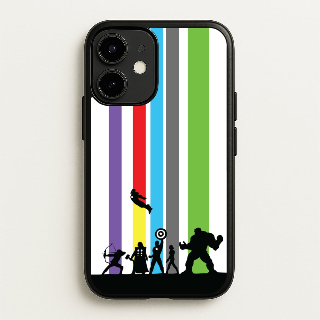 Superhero Team Silhouette Phone Case
