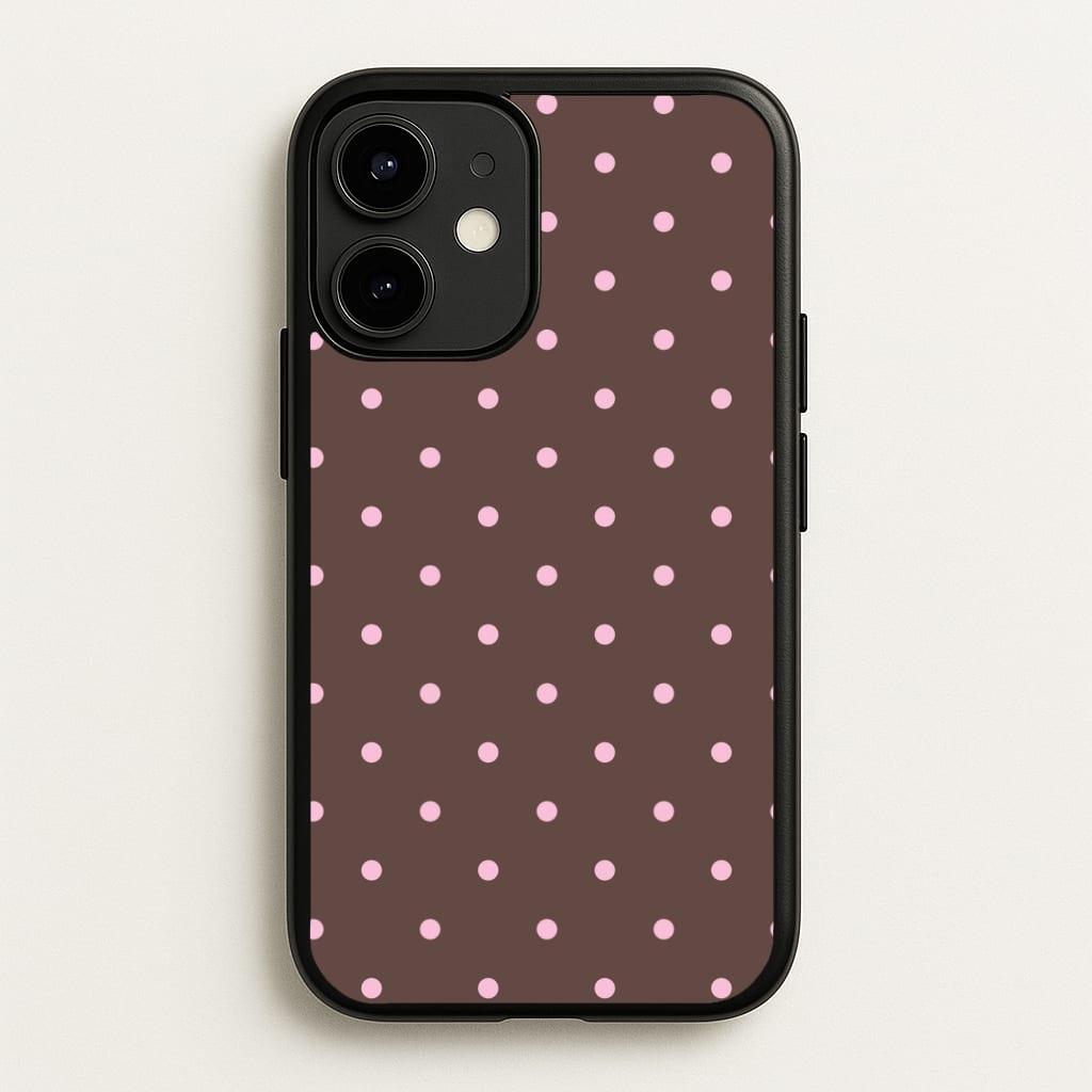Chocolate & Strawberry Polka Dots Phone Case