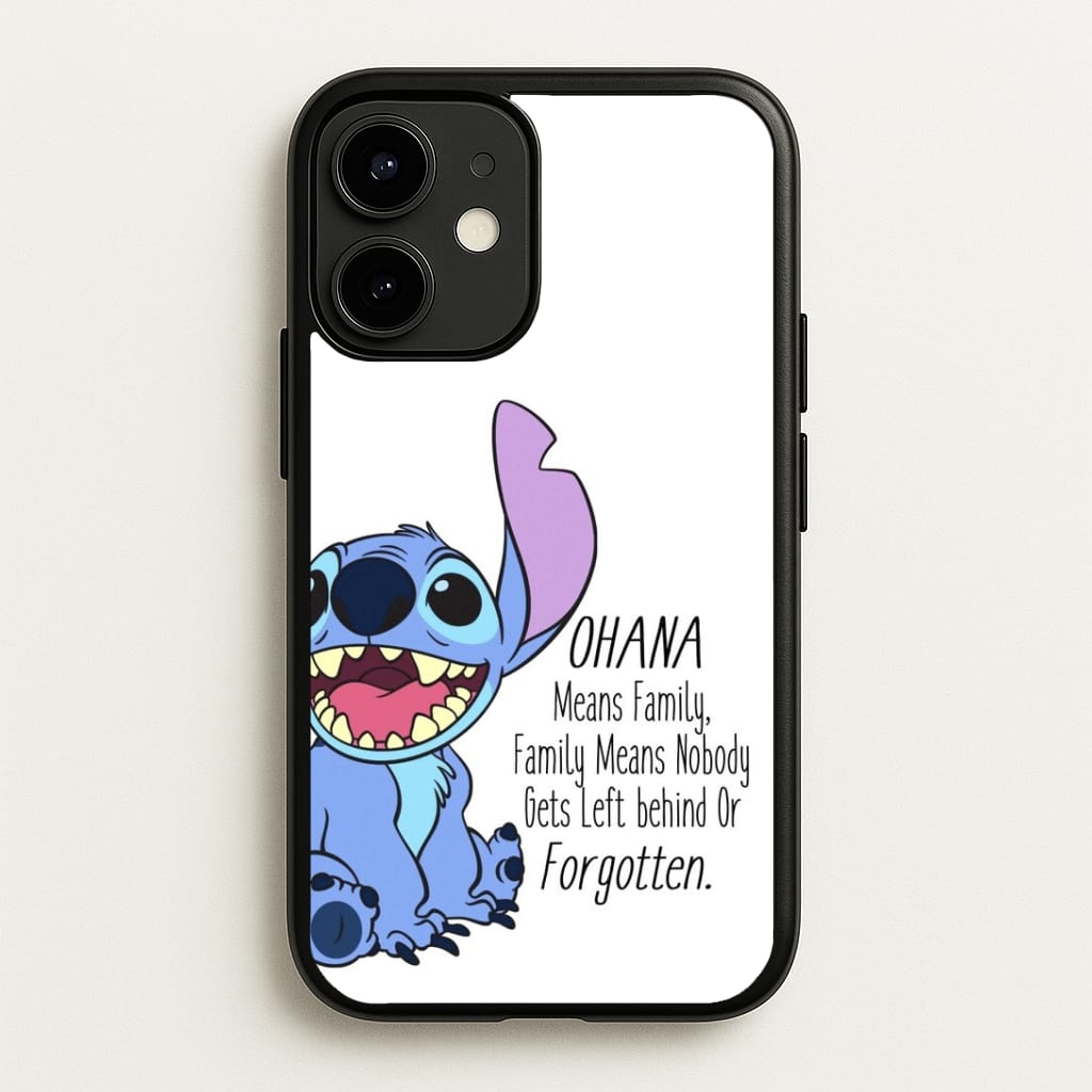 Ohana Means Family - Blue Alien Phone Case