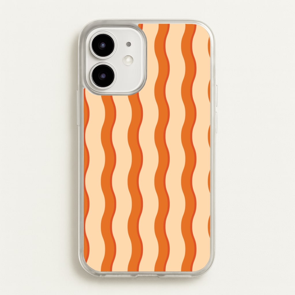 Orange Wavy Stripes Pattern Phone Case