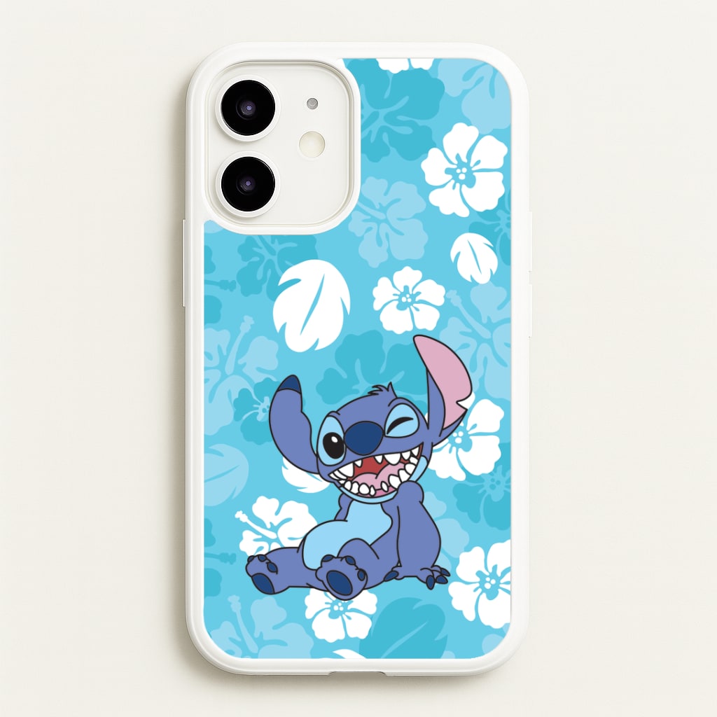 Cute Blue Alien Floral Pattern Phone Case