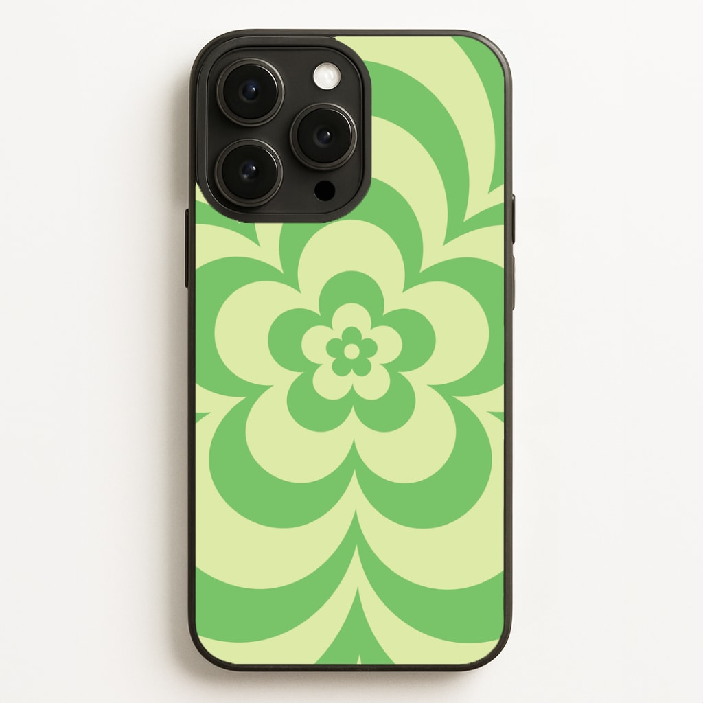 Green Abstract Flower Pattern Phone Case