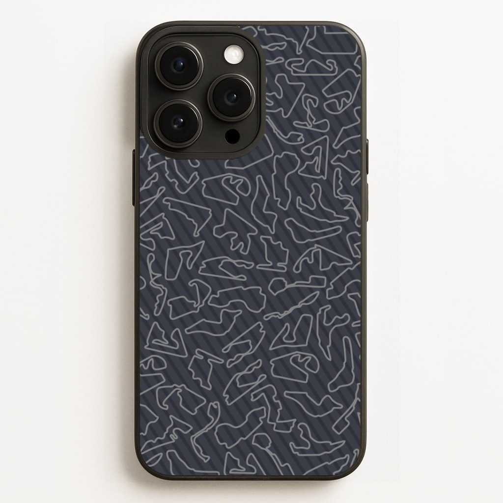 Track Outlines Gray Phone Case