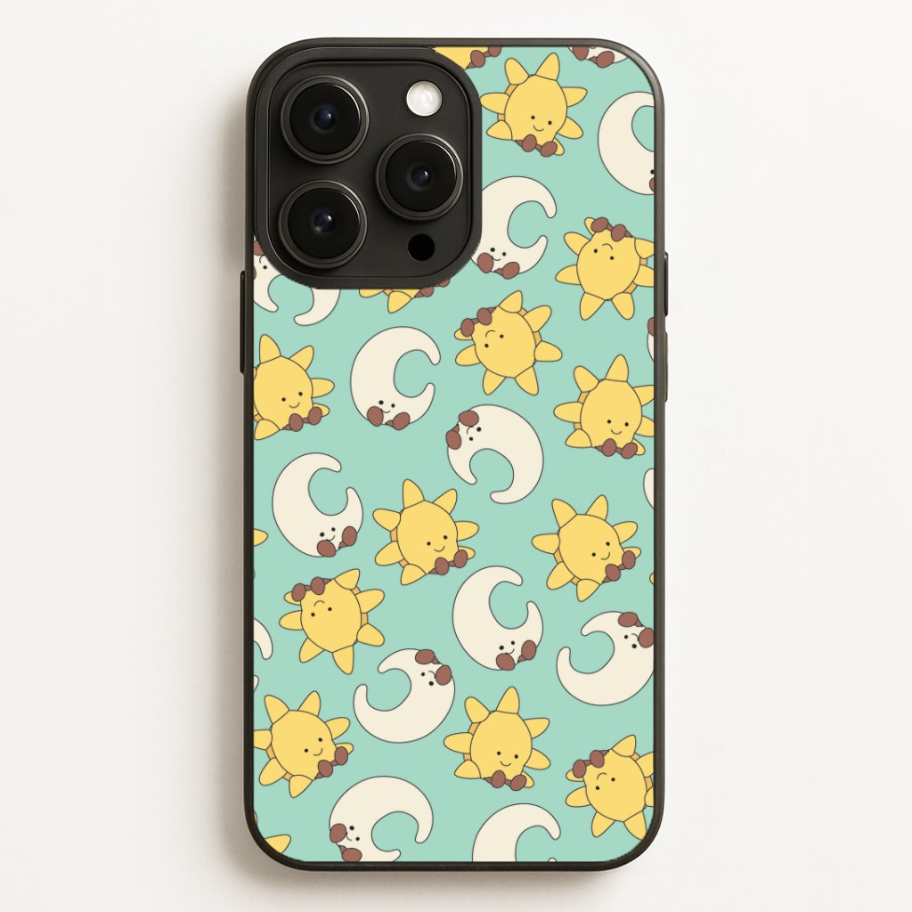 Stars And Moon Pattern - Plushy Phone Case