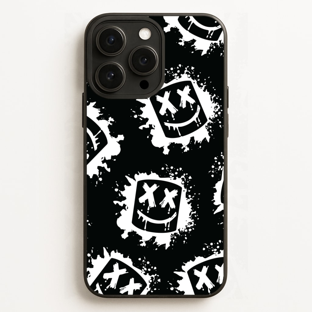 Black And White Helmet DJ Pattern Phone Case