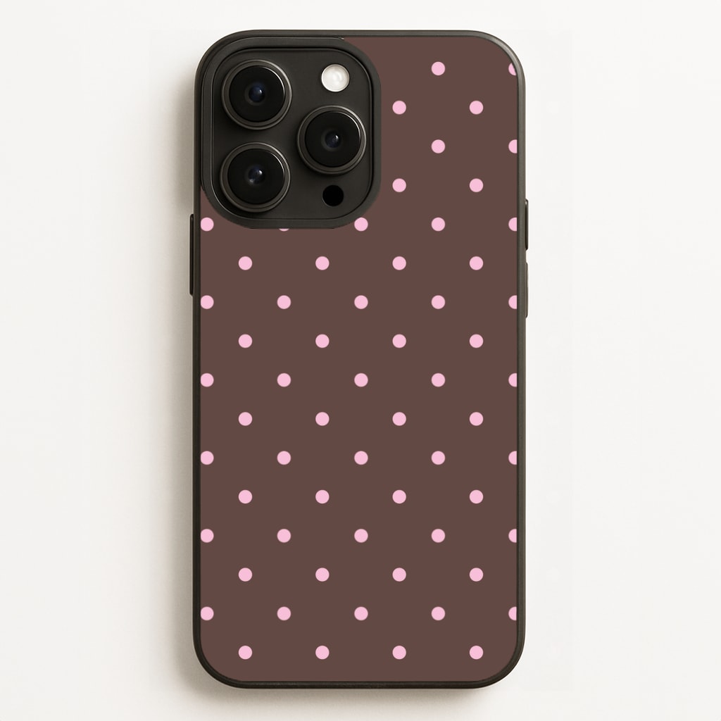 Chocolate & Strawberry Polka Dots Phone Case