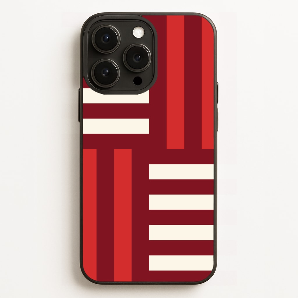 Red And White Geometric Stripes Phone Case