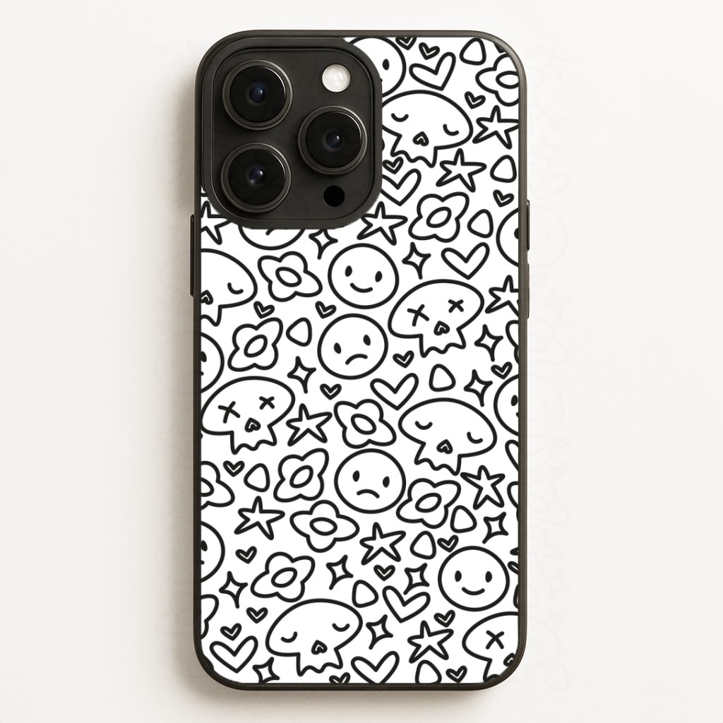 White Skulls - Skate Aesthetic Phone Case