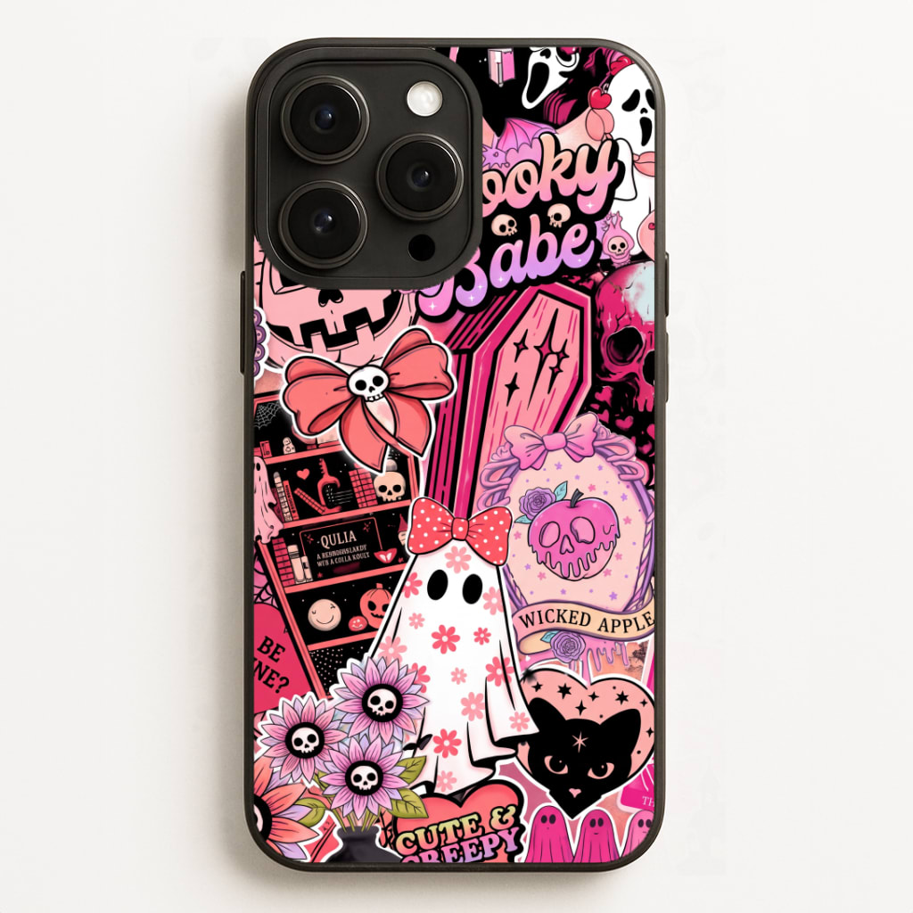 Spooky Babe Sticker Collage Phone Case