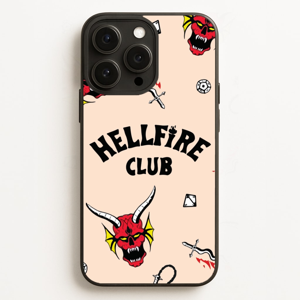 Hellfire Club Icons Collage Peach Phone Case
