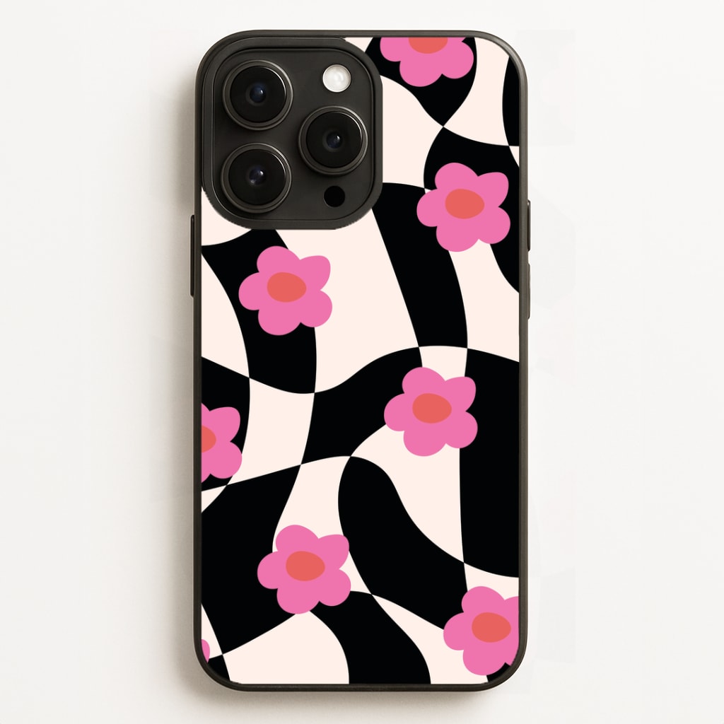 Checkboard Flowers - Trippy Patterns Phone Case