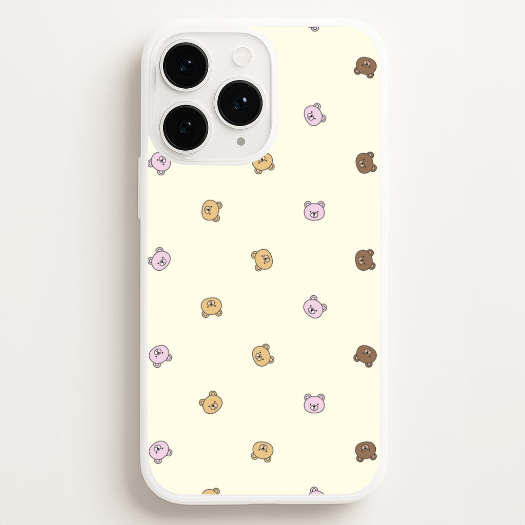 Miniature Teddy Bear Faces Pattern Phone Case