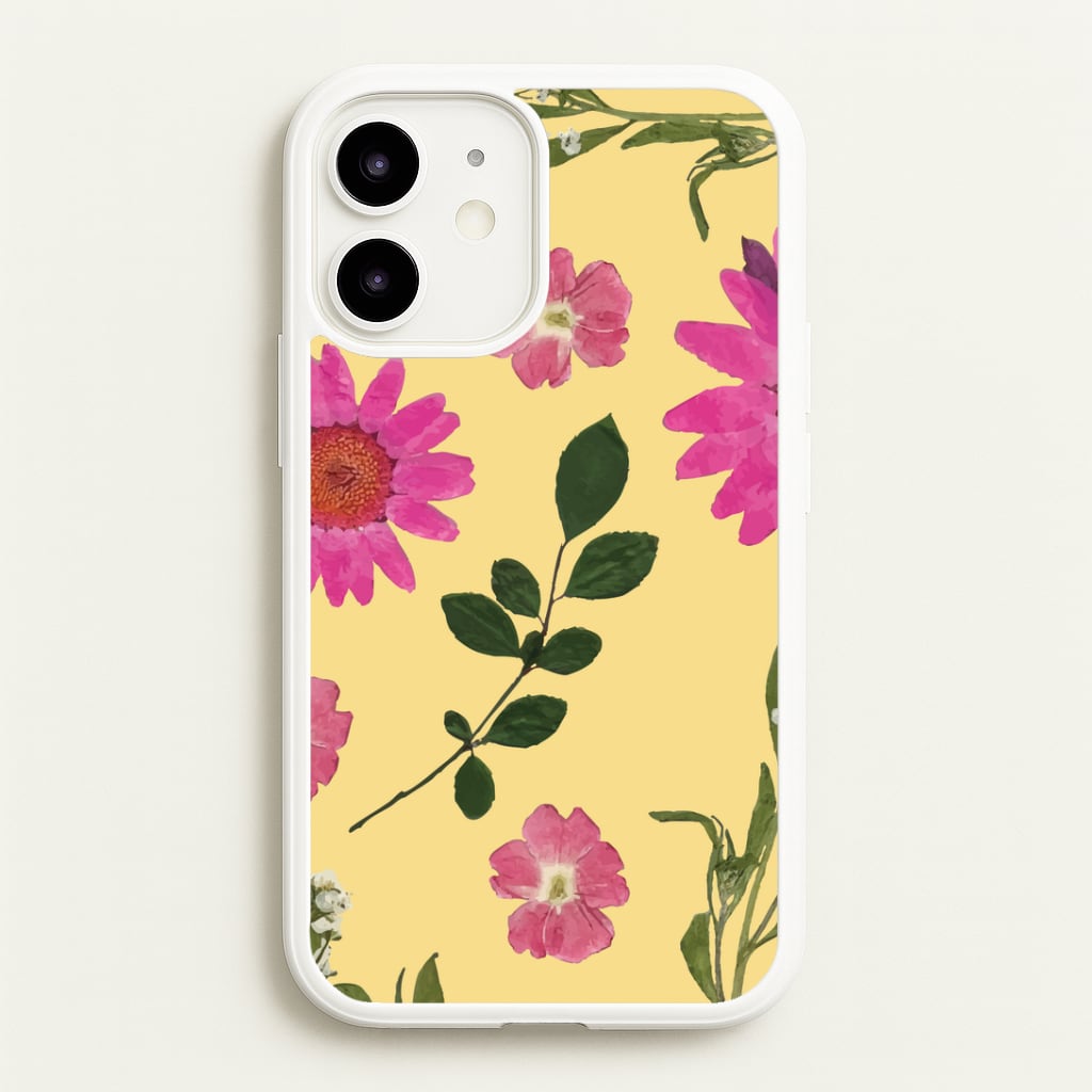 Pressed Plants Yellow Phone Case