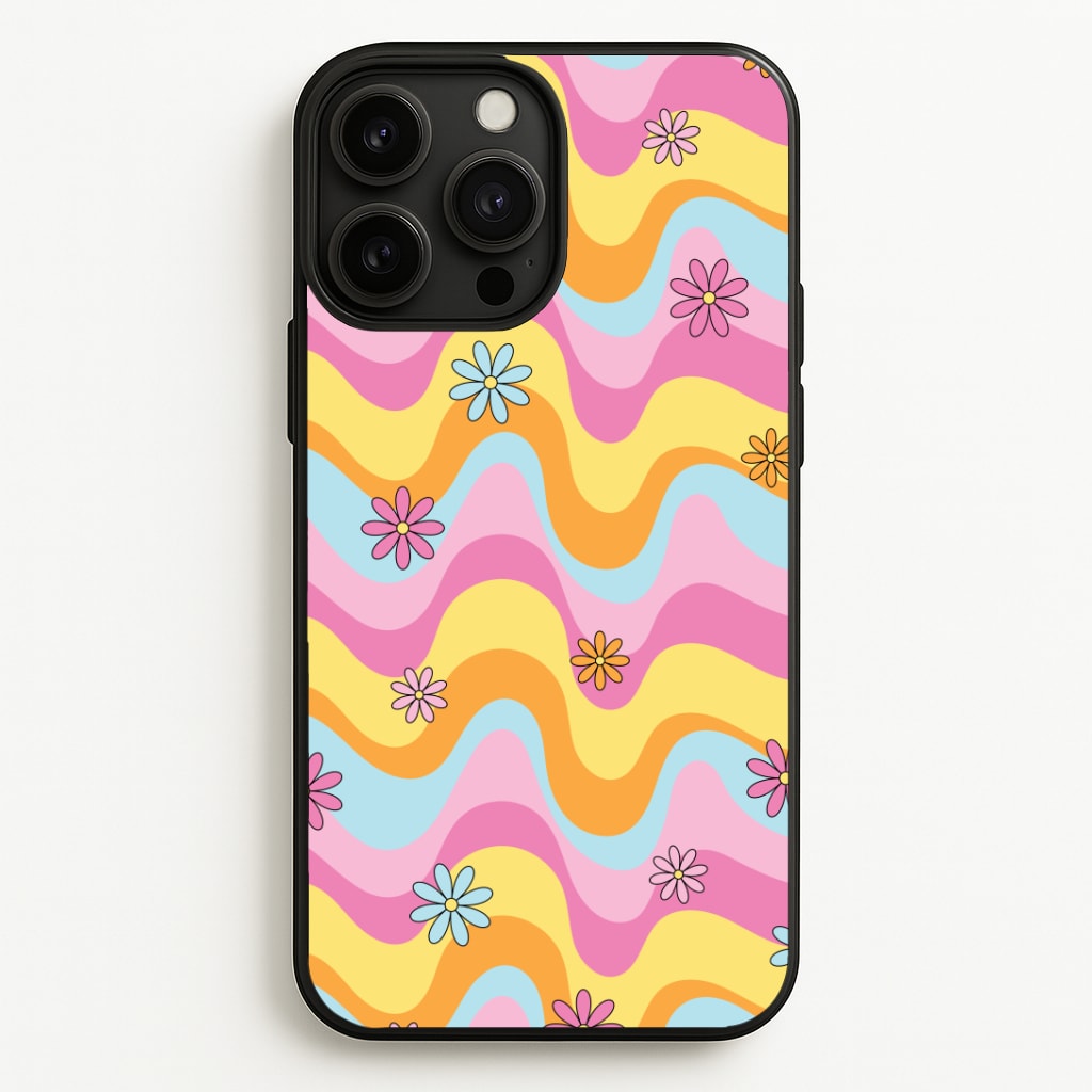 Summer Waves Retro Pattern Phone Case