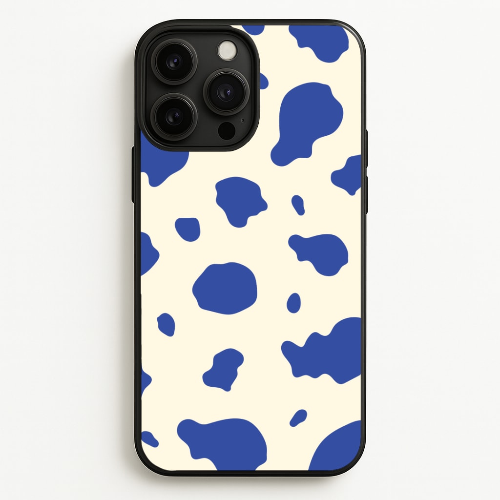 Blue Cow Print Phone Case
