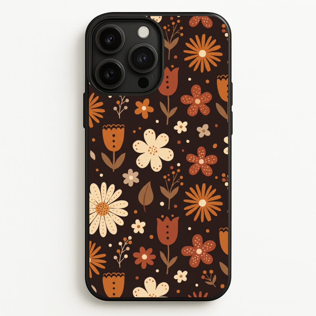Espresso Folk Blooms Phone Case