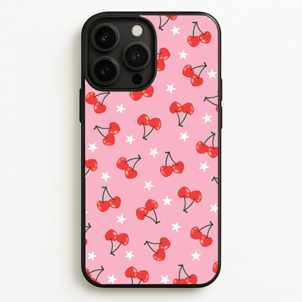 Heart Cherries And Stars Pattern Phone Case