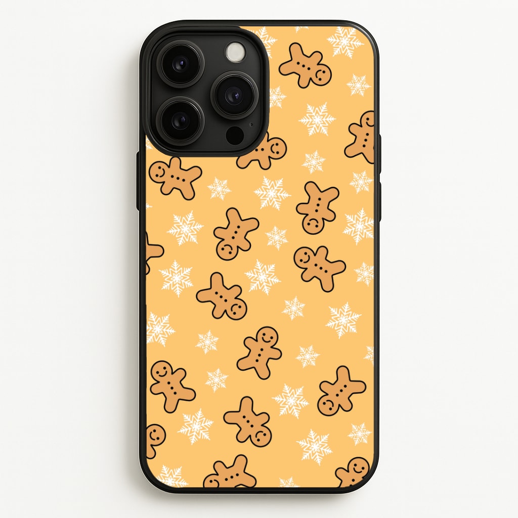Cute Gingerbread And Snowflakes Pattern Phone Case