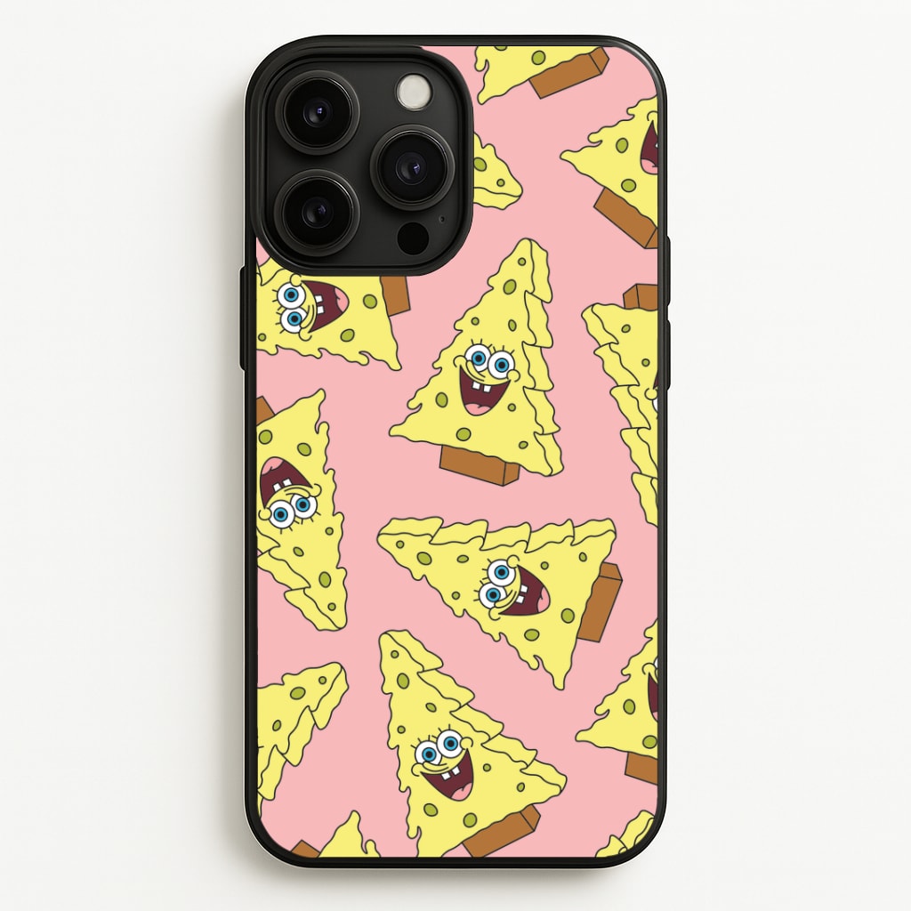 Christmas Tree Cartoon Sponge Pattern Phone Case