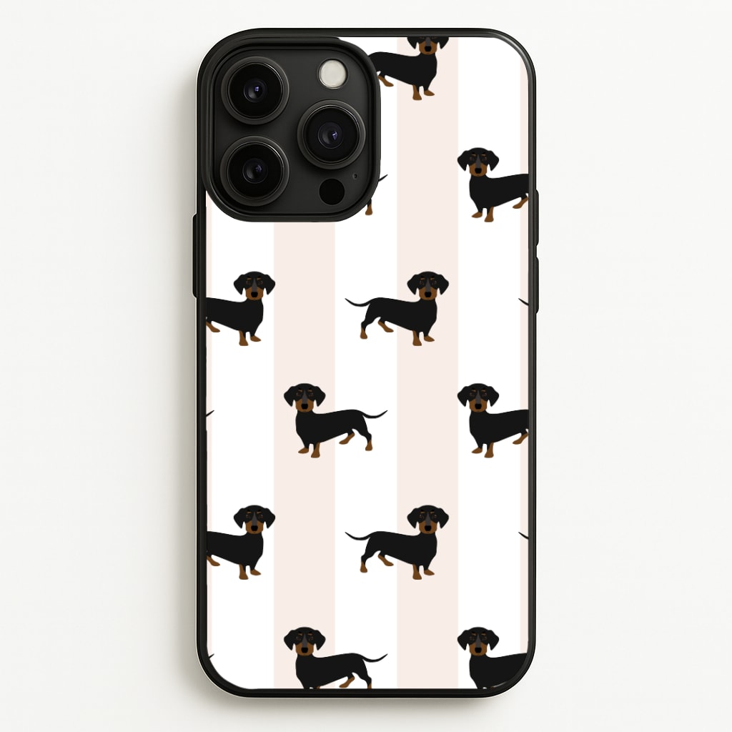 Striped Dachshund - Dog Pattern Phone Case