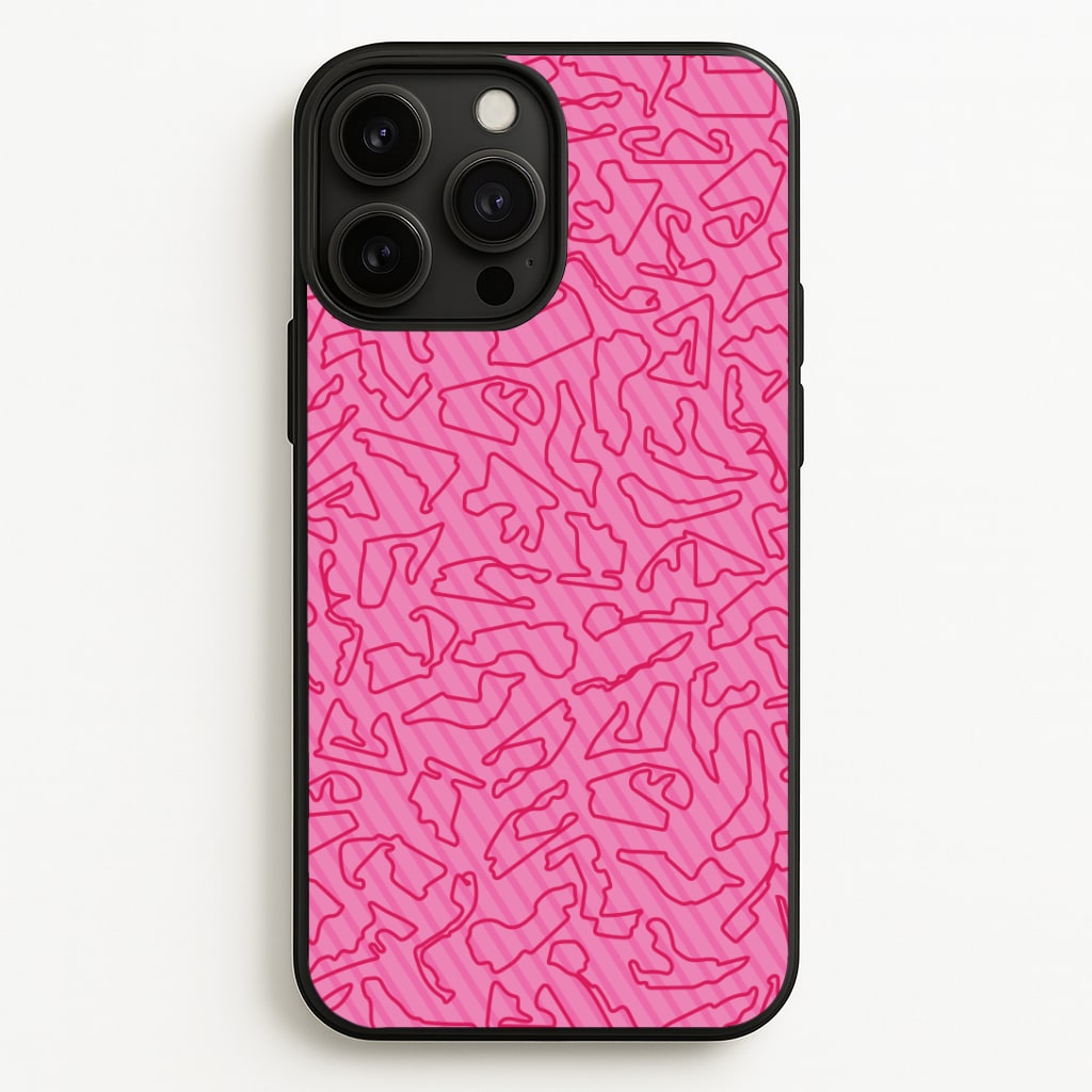 Track Outlines Pink Phone Case