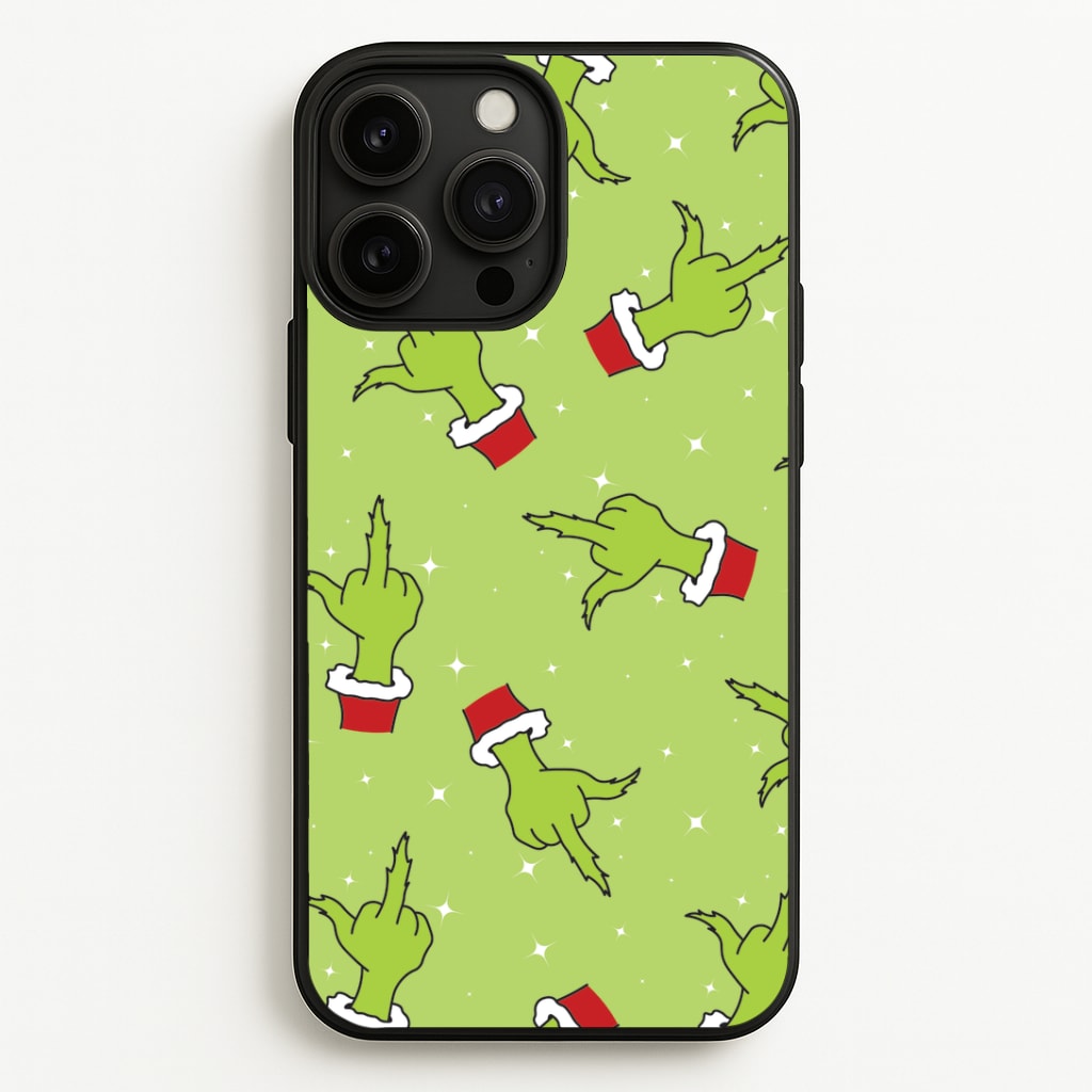 Green Middle Finger Christmas Pattern Phone Case
