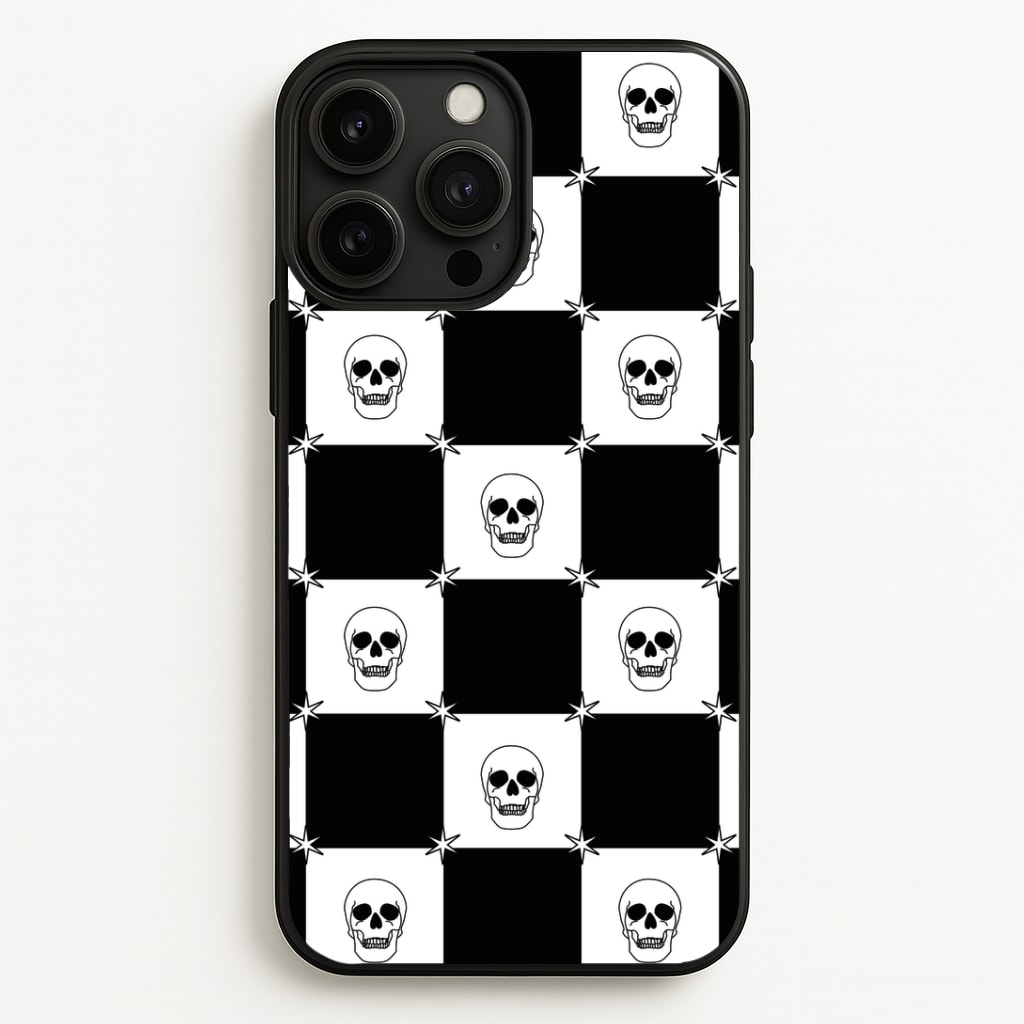 Checkered Skulls Pattern Phone Case