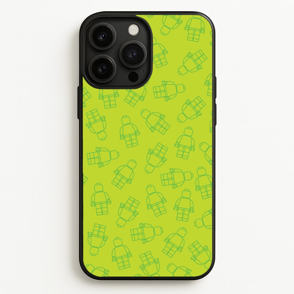 Bricks Figures Pattern Green Phone Case