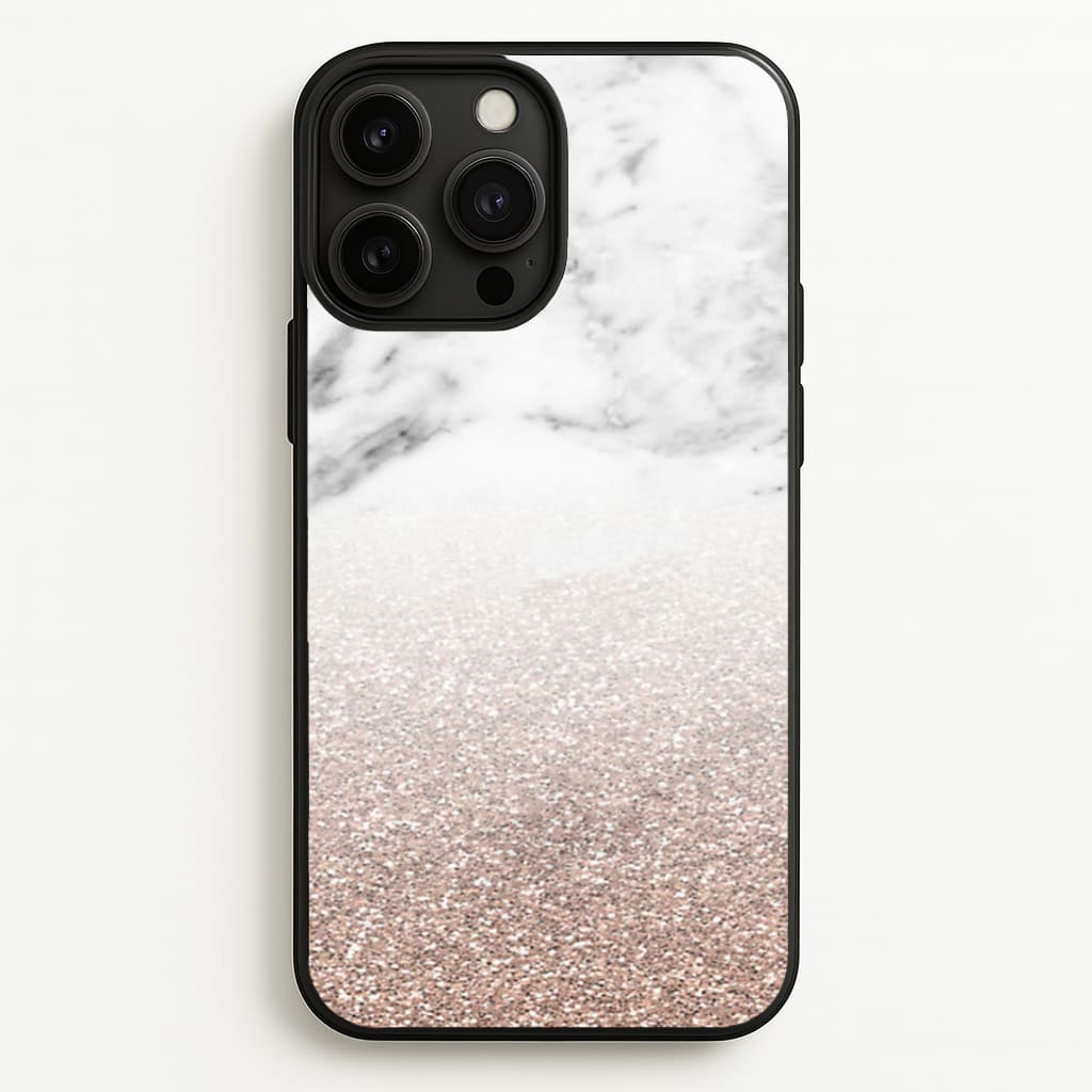 Rose Gold Glitter & Marble Phone Case