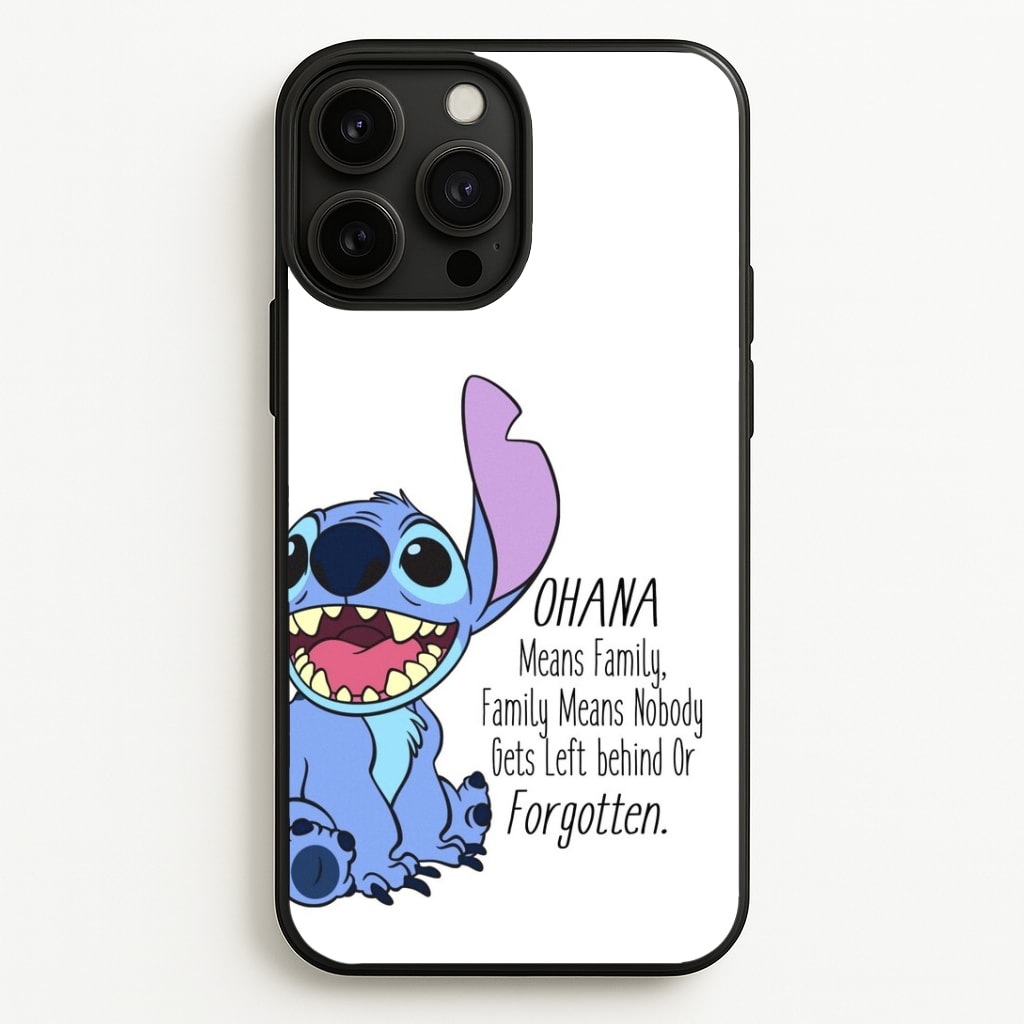 Ohana Means Family - Blue Alien Phone Case