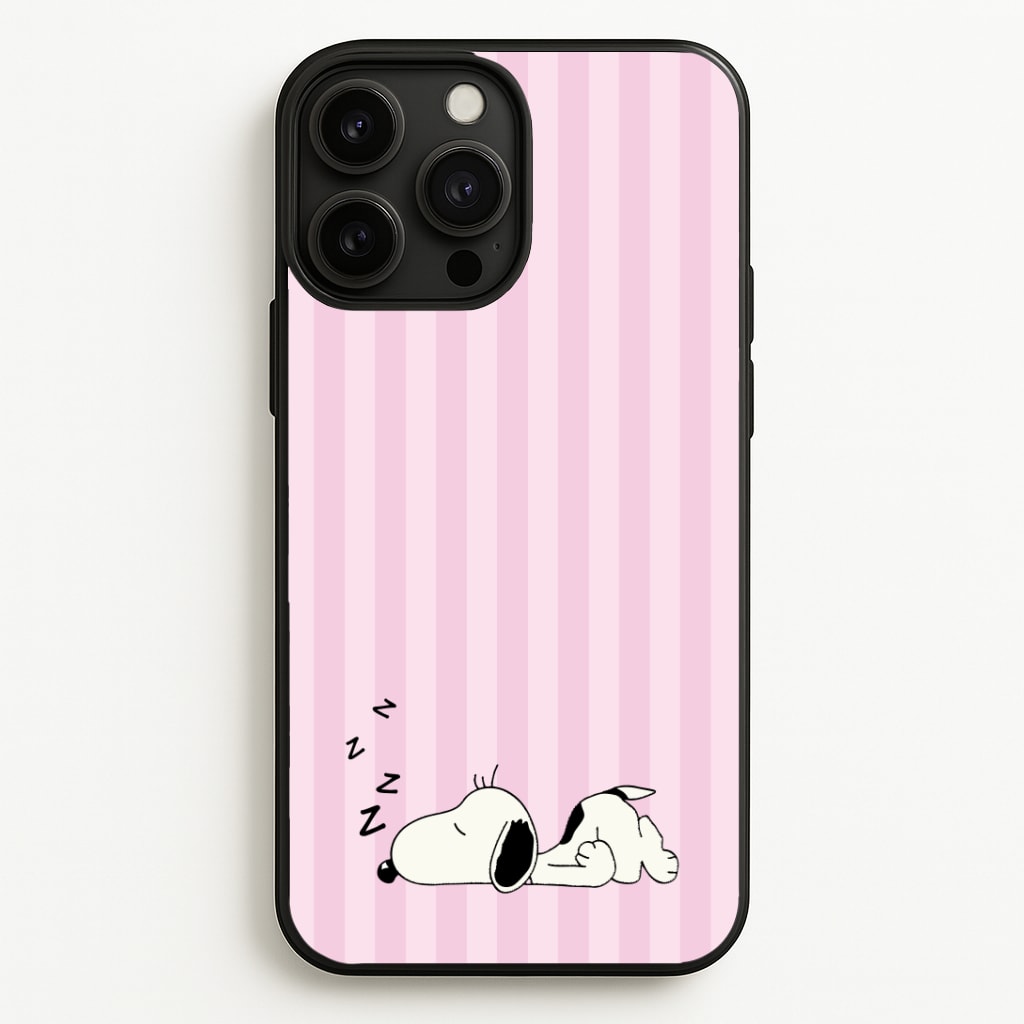 Pastel Stripes Cartoon Beagle Phone Case - iPhone 13 Pro Max / Standard