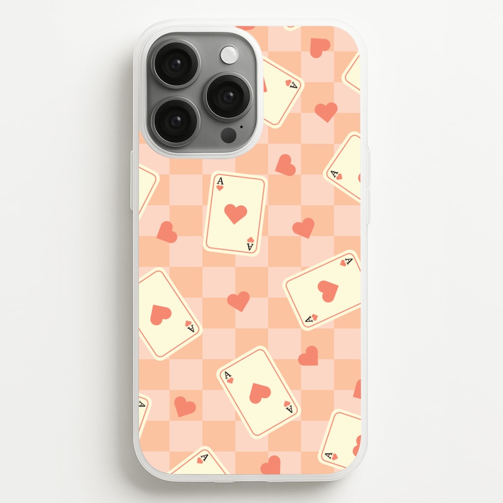 Cute Playing Cards And Hearts Pattern Phone Case