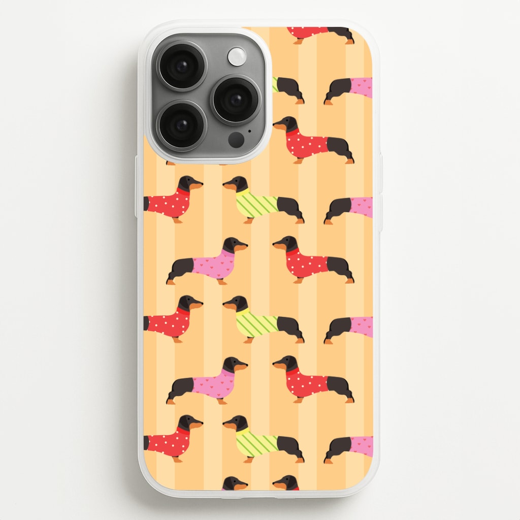 Dachshunds In Sweaters Pattern Phone Case