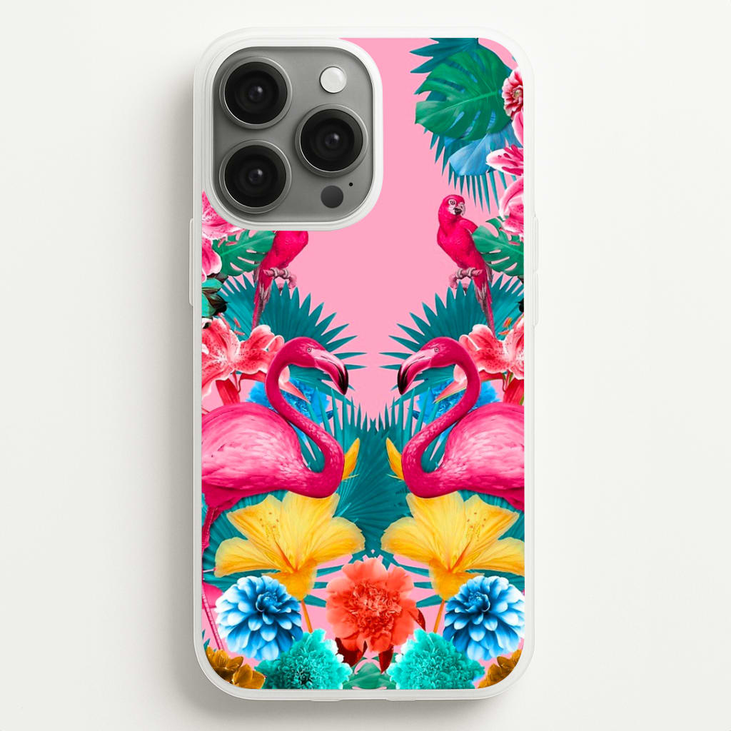 Flamingo and Tropical garden Phone Case