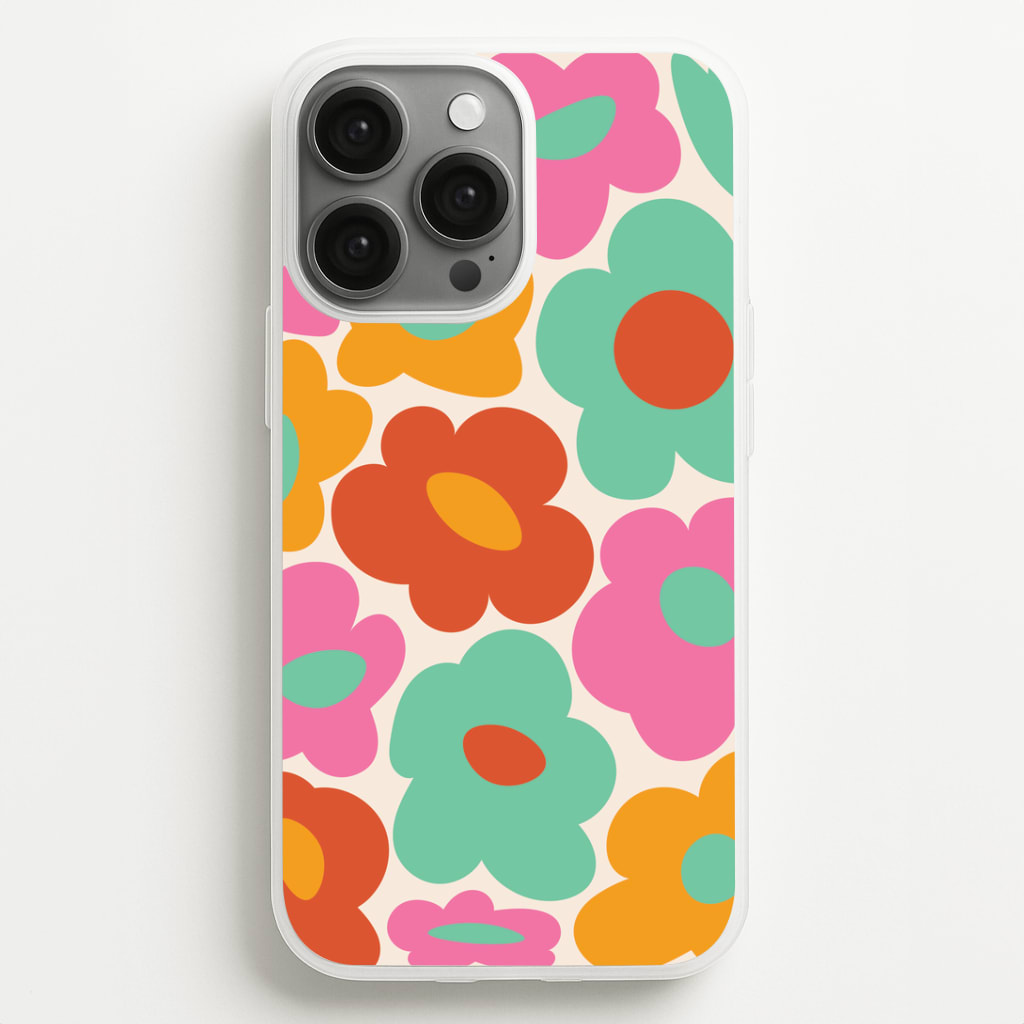 Abstract Trippy Retro Flowers Phone Case