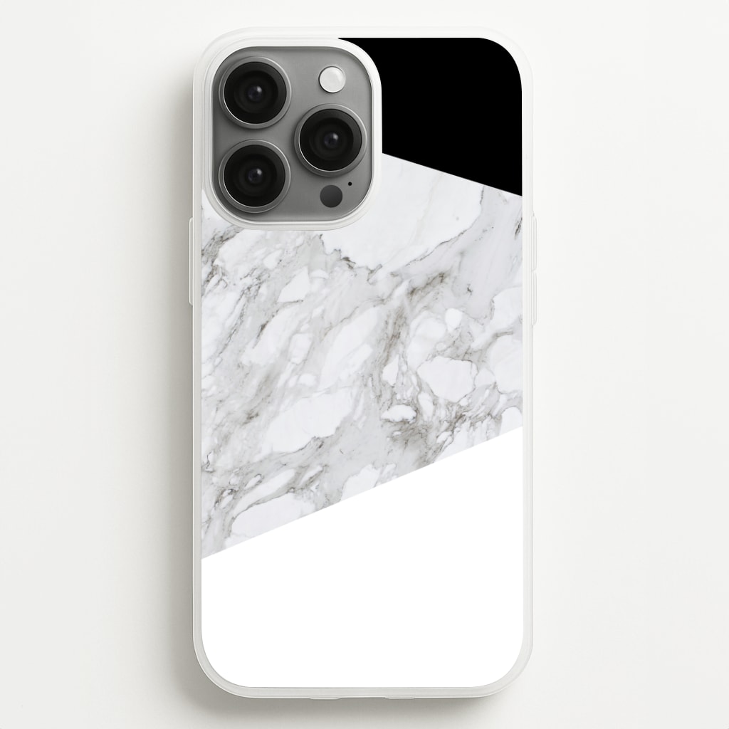 White, Black and Marble Pattern Phone Case