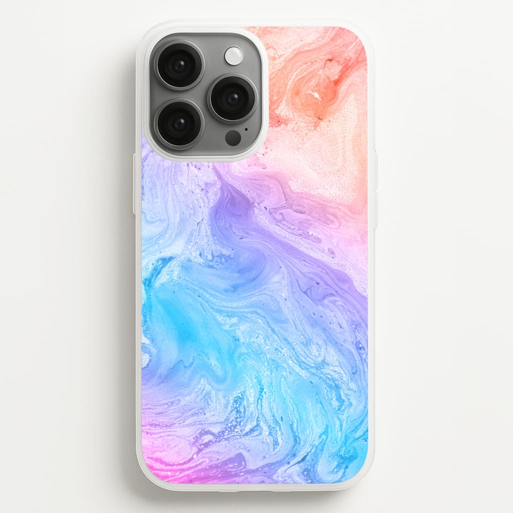 Blue and Peach Marble Phone Case