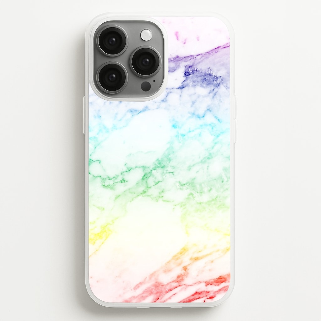 Rainbow Streak Marble Pattern Phone Case