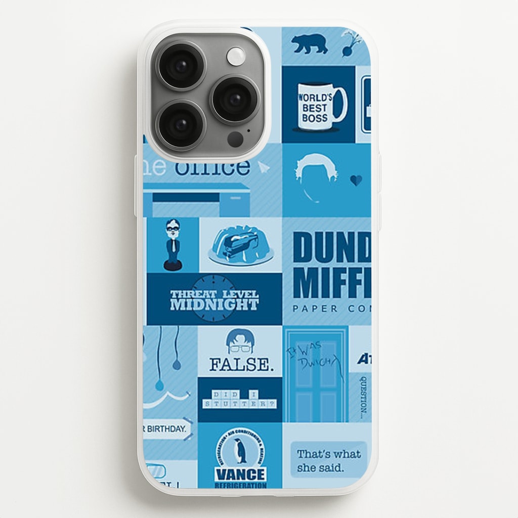 Office Blue Patchwork Phone Case
