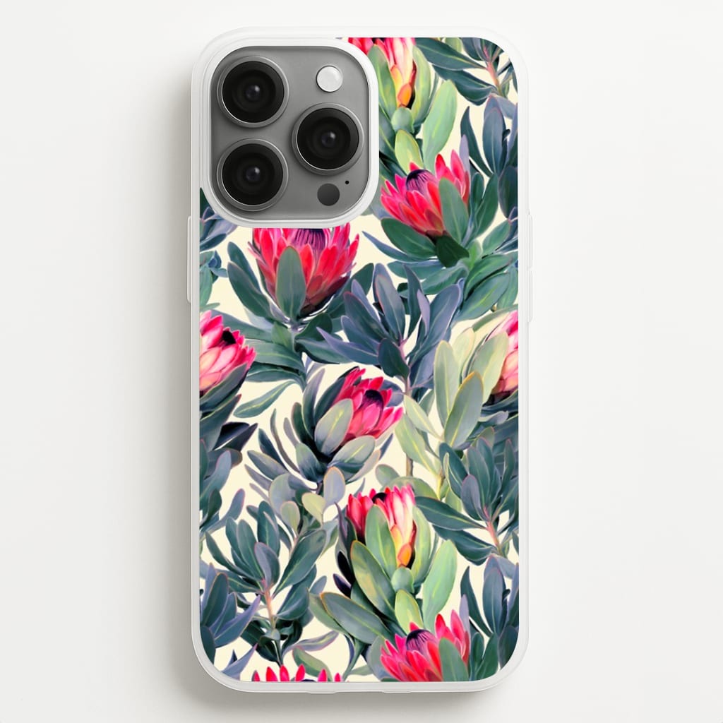 Painted Protea Pattern Phone Case