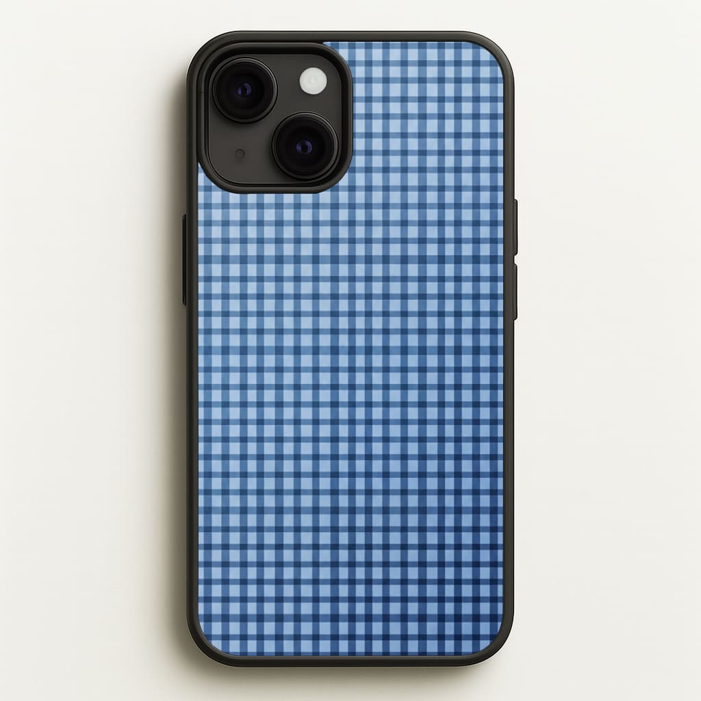 Back to Casics - Blue Gingham Weave Phone Case