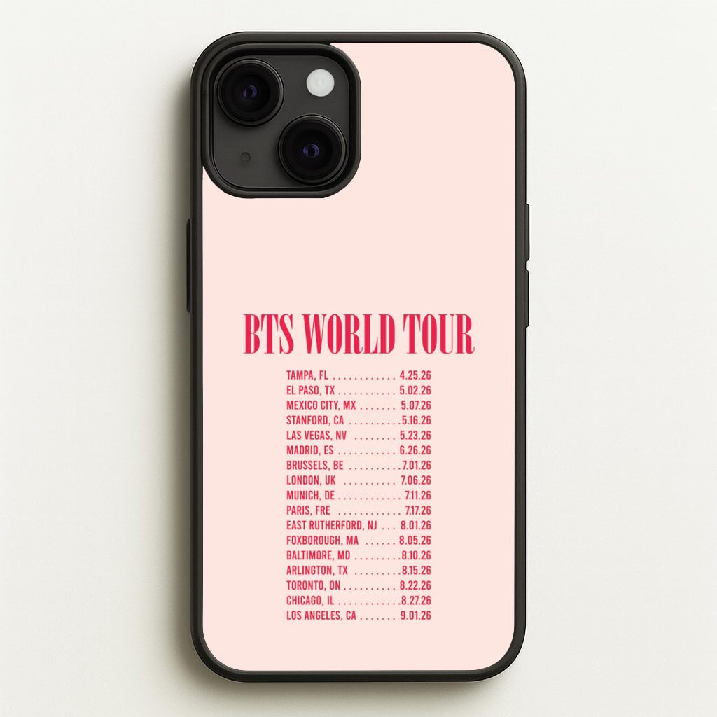 K-Pop Band World Tour List 2026 Phone Case