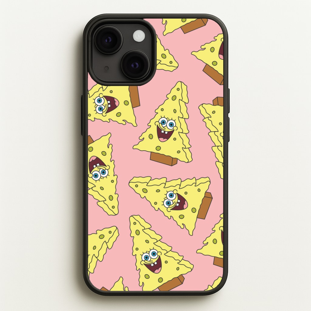 Christmas Tree Cartoon Sponge Pattern Phone Case