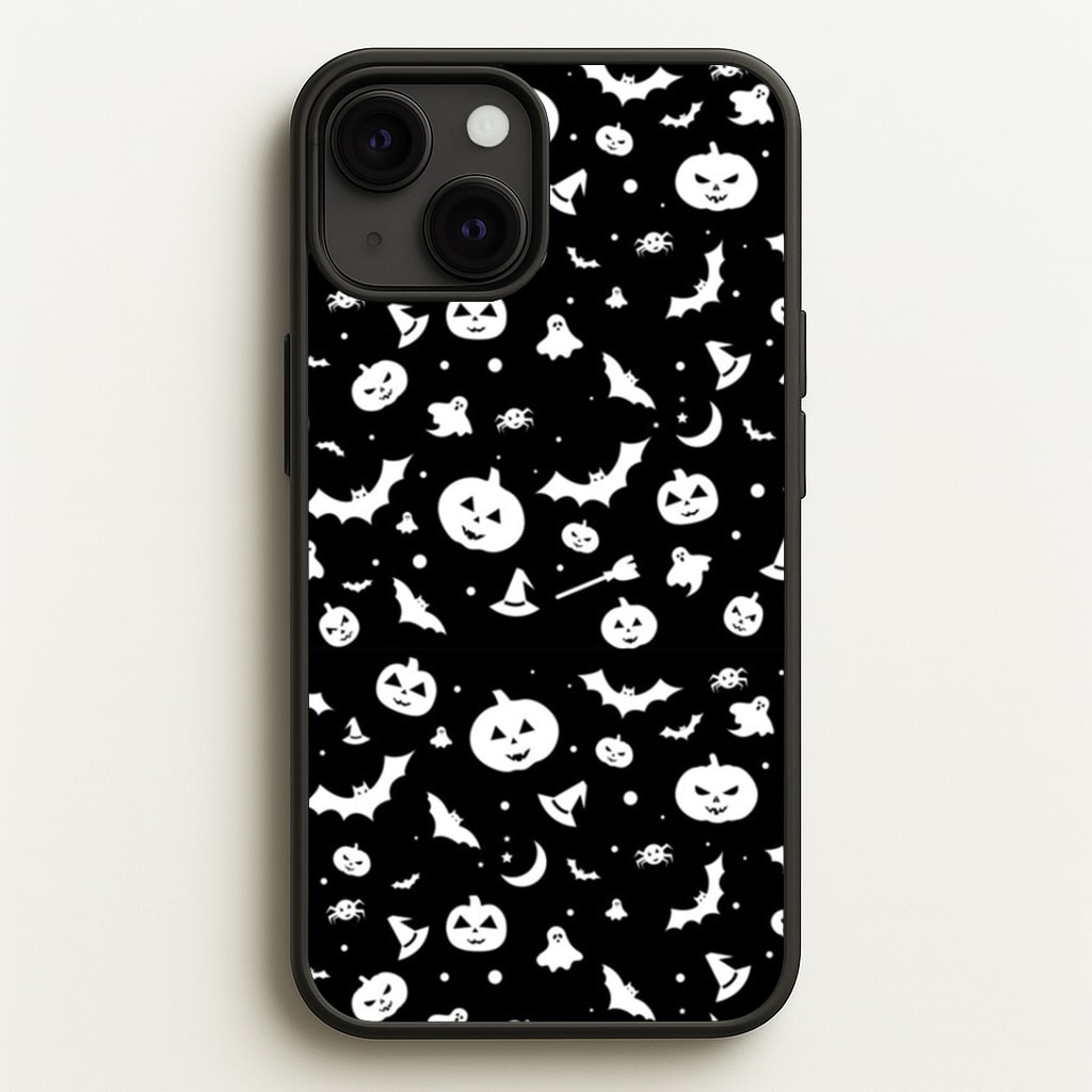 Black and White Halloween Pattern Phone Case