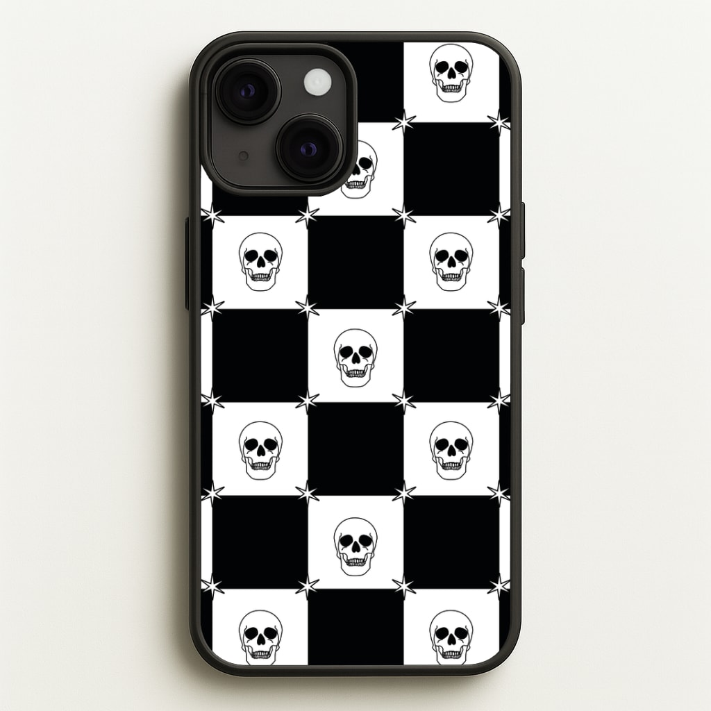 Checkered Skulls Pattern Phone Case